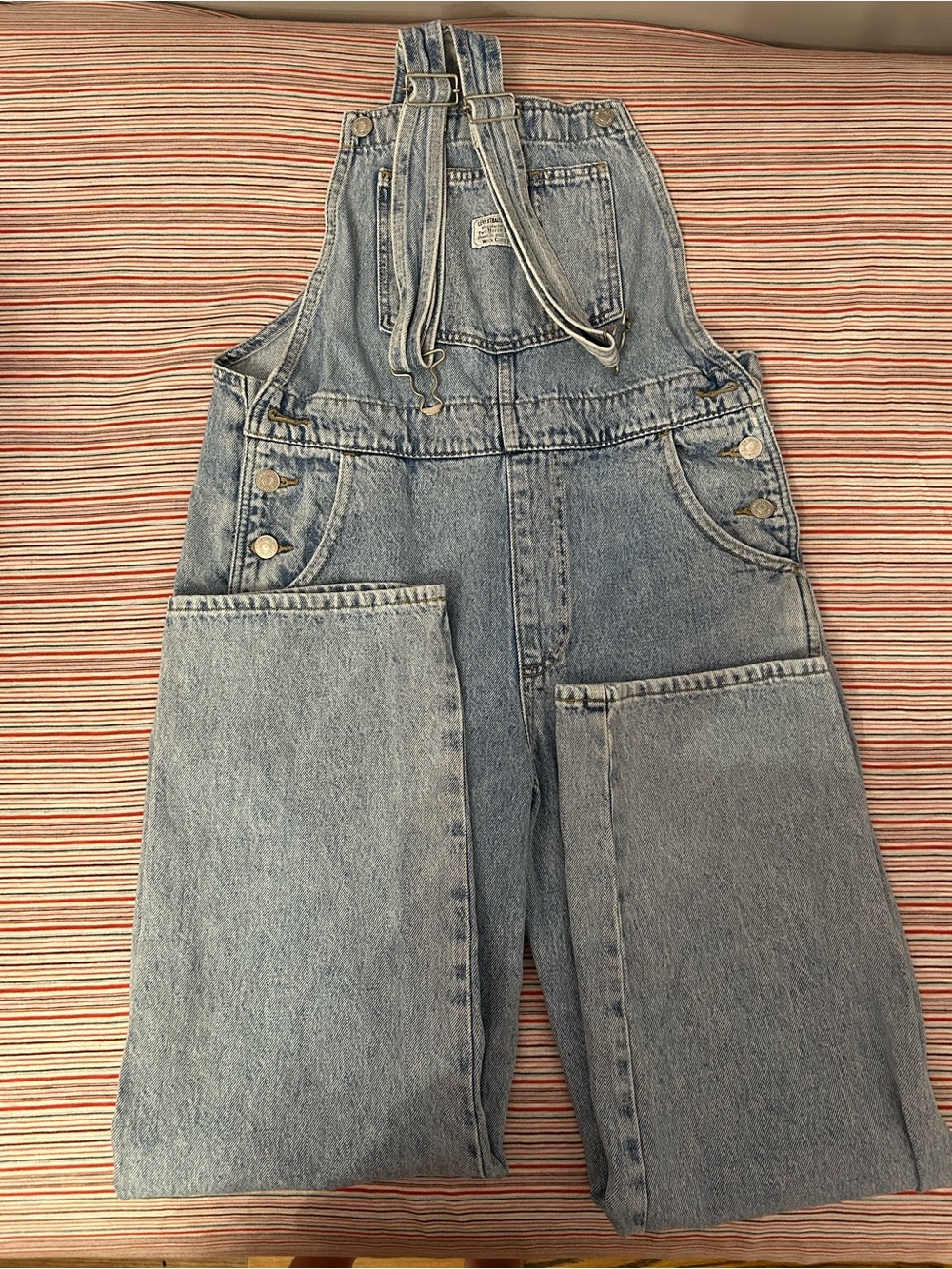 Levi's Light Blue Denim Overalls with Wide Legs